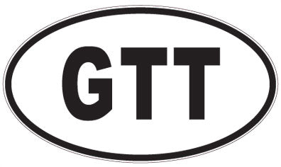GTT - 3 Letter Initials Oval Sticker