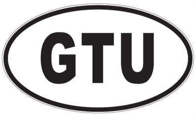 GTU - 3 Letter Initials Oval Sticker