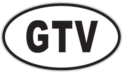 GTV - 3 Letter Initials Oval Sticker
