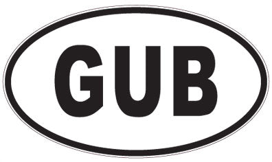 GUB - 3 Letter Initials Oval Magnet