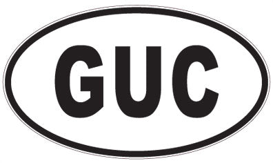 GUC - 3 Letter Initials Oval Sticker