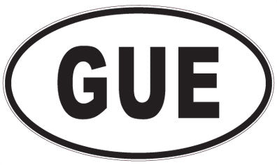 GUE - 3 Letter Initials Oval Magnet
