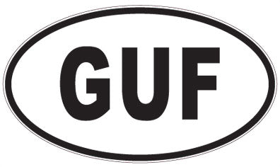 GUF - 3 Letter Initials Oval Sticker