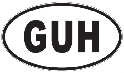 GUH - 3 Letter Initials Oval Sticker
