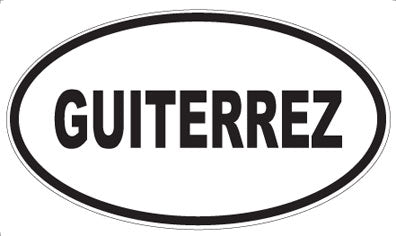 GUITERREZ - Oval Magnet