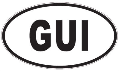 GUI - 3 Letter Initials Oval Magnet