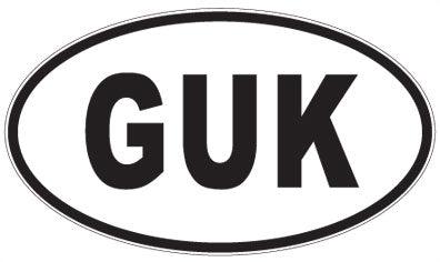 GUK - 3 Letter Initials Oval Magnet