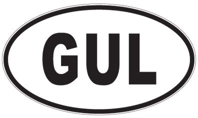 GUL - 3 Letter Initials Oval Sticker