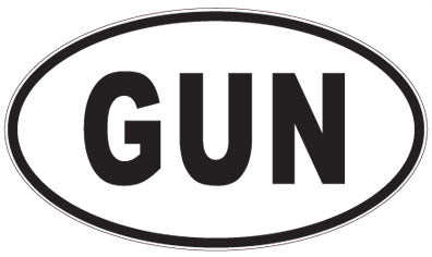 GUN - 3 Letter Initials Oval Magnet