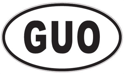 GUO - 3 Letter Initials Oval Sticker