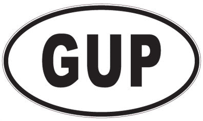 GUP - 3 Letter Initials Oval Sticker