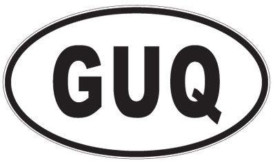 GUQ - 3 Letter Initials Oval Magnet