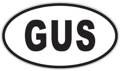 GUS - 3 Letter Initials Oval Sticker