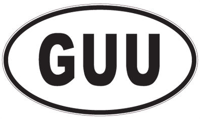 GUU - 3 Letter Initials Oval Sticker