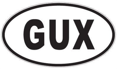 GUX - 3 Letter Initials Oval Magnet