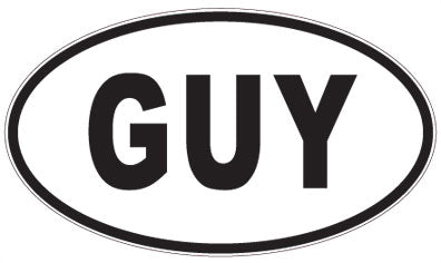 GUY - 3 Letter Initials Oval Magnet