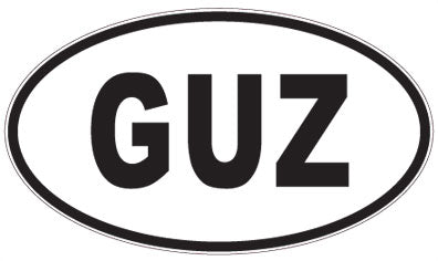 GUZ - 3 Letter Initials Oval Sticker