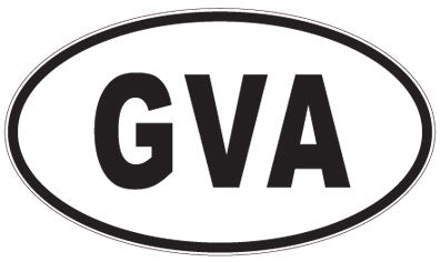 GVA - 3 Letter Initials Oval Sticker