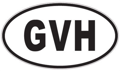 GVH - 3 Letter Initials Oval Magnet