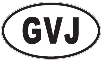 GVJ - 3 Letter Initials Oval Sticker