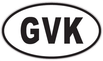 GVK - 3 Letter Initials Oval Sticker