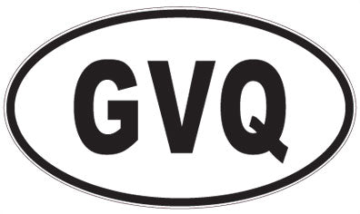 GVQ - 3 Letter Initials Oval Magnet