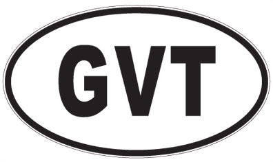 GVT - 3 Letter Initials Oval Sticker