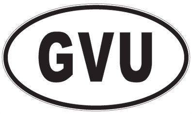 GVU - 3 Letter Initials Oval Sticker