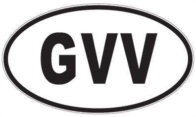 GVV - 3 Letter Initials Oval Sticker