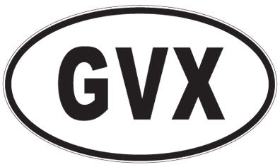 GVX - 3 Letter Initials Oval Sticker