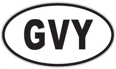 GVY - 3 Letter Initials Oval Magnet