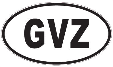 GVZ - 3 Letter Initials Oval Sticker