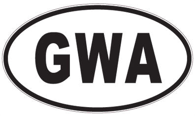 GWA - 3 Letter Initials Oval Sticker