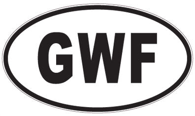GWF - 3 Letter Initials Oval Sticker