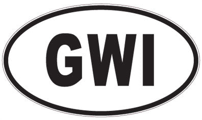 GWI - 3 Letter Initials Oval Sticker