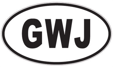 GWJ - 3 Letter Initials Oval Magnet