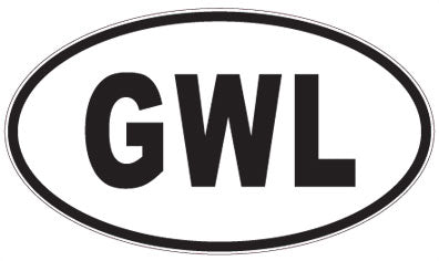 GWL - 3 Letter Initials Oval Magnet