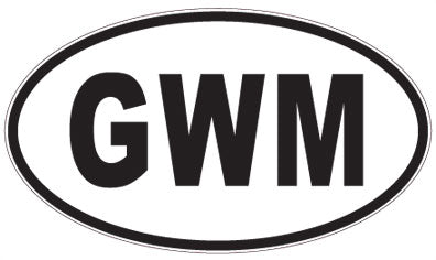 GWM - 3 Letter Initials Oval Magnet