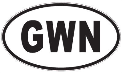 GWN - 3 Letter Initials Oval Sticker