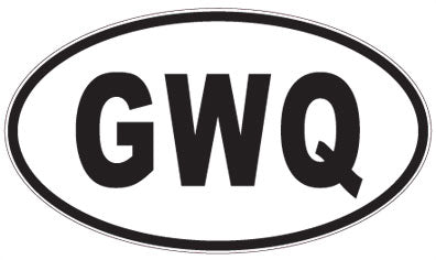 GWQ - 3 Letter Initials Oval Sticker