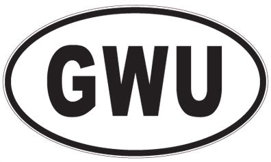 GWU - 3 Letter Initials Oval Magnet