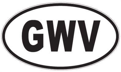 GWV - 3 Letter Initials Oval Magnet