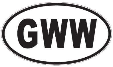 GWW - 3 Letter Initials Oval Sticker