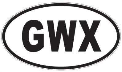 GWX - 3 Letter Initials Oval Sticker