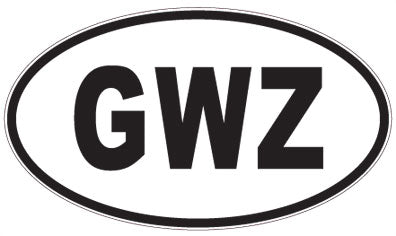 GWZ - 3 Letter Initials Oval Magnet