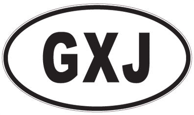 GXJ - 3 Letter Initials Oval Magnet