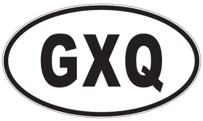 GXQ - 3 Letter Initials Oval Sticker