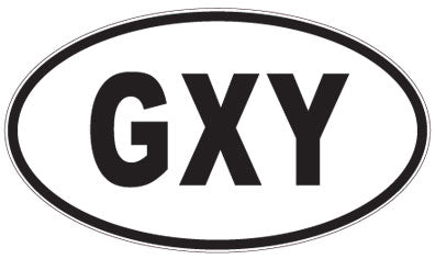 GXY - 3 Letter Initials Oval Sticker