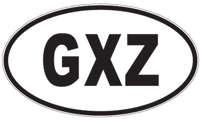 GXZ - 3 Letter Initials Oval Sticker