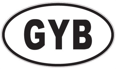 GYB - 3 Letter Initials Oval Magnet